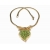 Green rhinestone heart shaped pendant necklace