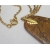 Vintage Stone Slice Pendant Necklace with Decorative Leaf Bail and 24 inch chain