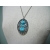 Vintage Large Sarah Coventry Silver and Faux Turquoise Cabochon Pendant Necklace