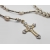 Vintage Freshwater Pearls Rosary Beads with Pave Crystal Silver and Gold Cross