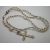 Vintage Freshwater Pearls Rosary Beads with Clear Crystal Silver and Gold Cross