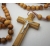 Close up view of Jerusalem olive wood rosary beads