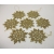 Vintage Gold Glitter Snowflake Christmas Ornaments Set of 7 Seven Big Sugared Plastic 3 1/2 inch Large Frosted Snowflakes Holiday Home Decor Large gold glitter snowflake Christmas ornaments set