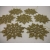 Vintage Gold Glitter Snowflake Christmas Ornaments Set of 7 Seven Big Sugared Plastic 3 1/2 inch Large Frosted Snowflakes Holiday Home Decor Large gold glitter snowflake Christmas ornaments set