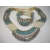 Vintage Crystal and Faux Pearl Multistrand Beaded Necklace and Stretch Bracelet Demi Parure Jewelry Set, AB Teal Blue & Pale Pink Crystals Vintage pearl beaded necklace and bracelet set