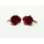 Metallic red rose clip on earrings