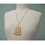 vintage JJ Jonette large white and gold pendant