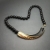 vintage Trifari black enamel and gold bar necklace