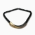 Vintage Trifari Black Enamel and Gold Necklace Bar Statement Beaded Necklace