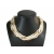 Multistrand pearl choker with beige and gold beads
