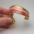 Vintage Napier asymmetrical cuff bracelet rose pink and salmon enamel
