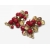 Vintage Red and Gold Bead Cluster Dangle Clip on Earrings Christmas Jewelry