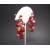 Vintage Red and Gold Bead Cluster Dangle Clip on Earrings Christmas Jewelry