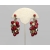 Vintage Red and Gold Bead Cluster Dangle Clip on Earrings Christmas Jewelry