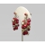 Vintage Red and Gold Bead Cluster Dangle Clip on Earrings Christmas Jewelry