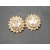 Wedding earrings clip on Gold Pave Crystal Rhinestones