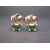 Gold and emerald green rhinestone vintage clip on earrings