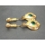 Vintage Brushed Gold Tone and Emerald Green Crystal Dangle Clip on Earrings