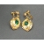 Vintage Brushed Gold Tone and Emerald Green Crystal Dangle Clip on Earrings