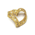 Vintage Anne Klein Heart Brooch Big Gold Openwork XOXO 3D Heart Shaped Lapel Pin