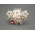 Vintage Celluloid Flower Brooch Floral Lapel Pin Silver Filigree Translucent Cle
