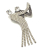 Vintage Pave Rhinestone Dancing Couple Brooch Prong Set Mid Century Art Deco