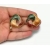 Vintage Enamel Swirl Clip on Earrings Gold with Green Amber and Maroon Enamel
