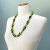 Vintage Green Apple and Black Beaded Necklace 1950s 50s Made in Hong Kong