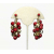 Vintage Red and Gold Bead Cluster Dangle Clip on Earrings Christmas Jewelry Vintage Red and Gold Bead Cluster Dangle Clip on Earrings Christmas Jewelry