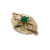 Vintage Sarah Coventry Gold Filigree Brooch Green Stone Cabochon Lapel Pin