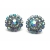 Blue AB Austrian Crystal Rhinestone Clip on Earrings Mid Century Wedding Formal