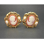 Vintage Kenneth Jay Lane KJL for Avon Cameo Clip on Earrings Big Large Gold