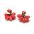 Vintage Orange Bead Cluster Clip on Earrings Kinetic Jewelry