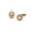 Vintage Dainty Gold Pearl Clip on Earrings Small Openwork Floral Minimalist