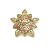 Vintage Gerry's Gold Flower Brooch with Pink Rhinestones Openwork Floral Design