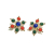 Vintage Sarah Coventry 1970s Carnival Clip on Earrings Gold with Red Green Blue