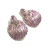 Vintage Silver Purple Enamel Tiger Stripe Doorknocker Clip on Earrings