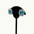 Vintage Vivid Blue Rhinestone Screw Back Earrings with Clear Rhinestone Accents
