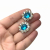 Vintage Vivid Blue Rhinestone Screw Back Earrings with Clear Rhinestone Accents