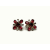 Vintage Garnet and Ruby Red Crystals and Clear Baguettes Screw Back Earrings