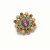 Antique Coro Brooch Small 7/8" Pink and Blue with Tiny Faux Pearls Pink Crystal and Turquoise Enamel 1919 Signature Antique Coro Pin Small 7/8" Pink and Blue w/Tiny Faux Pearls Pink Crystal 1919
