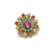 Vintage Coro Brooch Small 7/8" Pink and Blue with Tiny Pearls Pink Rhinestones