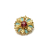 Antique Coro Brooch Pin Small Turquoise Enamel with Tiny Pearls Pink Rhinestone