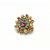 Antique Coro Brooch Small 7/8" Pink and Blue with Tiny Faux Pearls Pink Crystal and Turquoise Enamel 1919 Signature Antique Coro Brooch Small 7/8" Pink and Blue with Tiny Faux Pearls Circa 1919