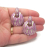 Vintage Purple Zebra Print Clip on Earrings Silver Doorknocker Earrings