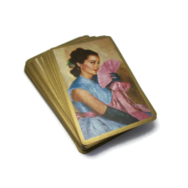 Vintage Congress Spanish Lady Woman with Lace Fan Playing Cards Gold Edge