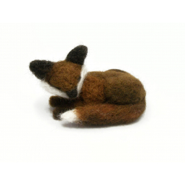 Needle Felted Fox  Small Needlefelted Sleeping Sleepy Fox Soft Sculpture  Handmade Needle Felt Woodland Animal Needle Felted Fox  Small Needlefelted Sleeping Sleepy Fox Soft Sculpture