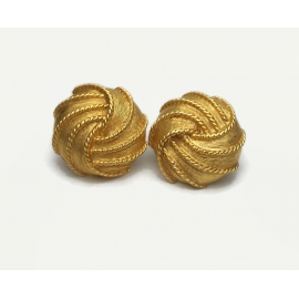 Vintage Napier Gold Clip on Earrings with Adjustable Screws 1 inch Signed Napier Earrings Brushed Gold with Rope Twist Trim Vintage Napier Gold Clip on Earrings with Adjustable Screws 1 inch Signed