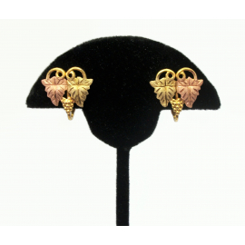 Vintage Black Hills Gold 10K and 1/20 12K Gold Filled Grape Leaf Clip on Earring