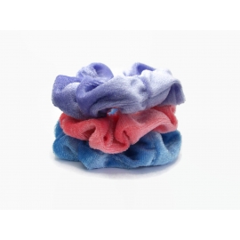 Velvet Hair Scrunchie Set of Three Scrunchies Pink Blue Purple Scrunchy Pack
